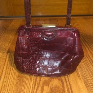 Wine colored Alligator Textured Purse